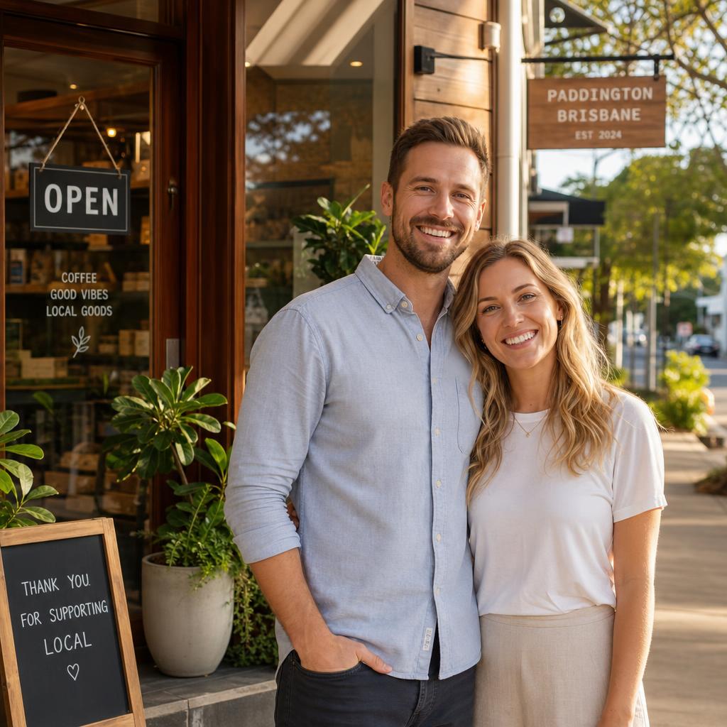 Small business owner managing their books